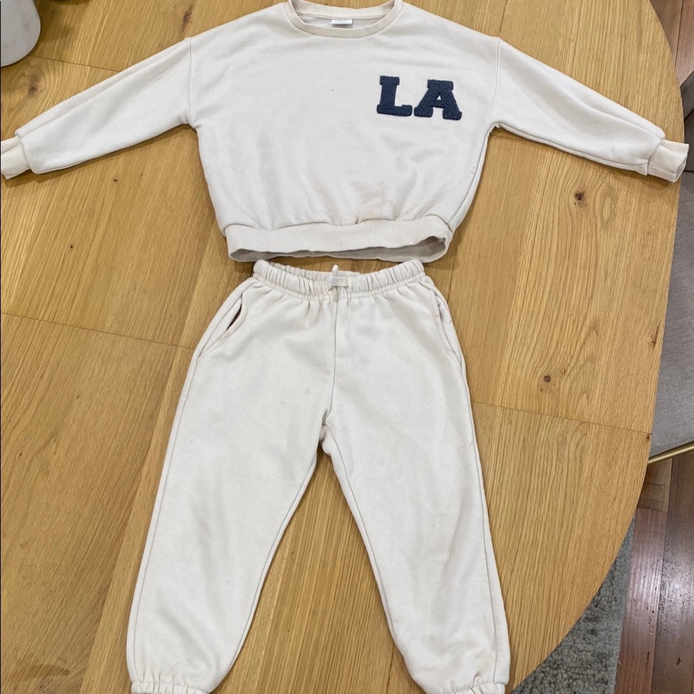 ZARA Kids Cream Sweatsuit